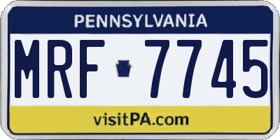 PA license plate MRF7745