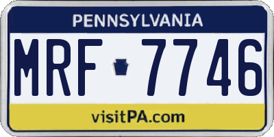 PA license plate MRF7746