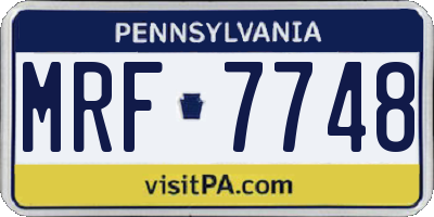PA license plate MRF7748