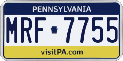 PA license plate MRF7755