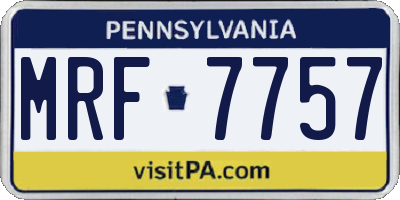 PA license plate MRF7757