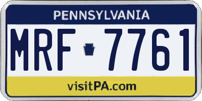 PA license plate MRF7761