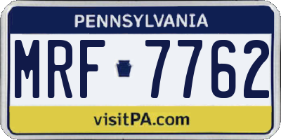 PA license plate MRF7762