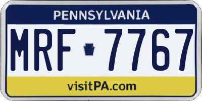 PA license plate MRF7767
