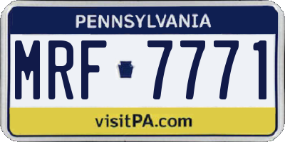 PA license plate MRF7771