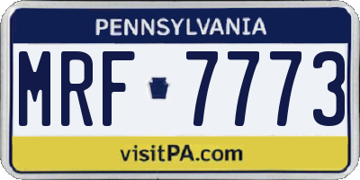 PA license plate MRF7773