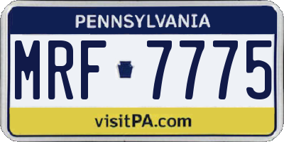 PA license plate MRF7775