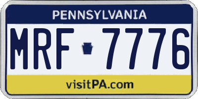 PA license plate MRF7776