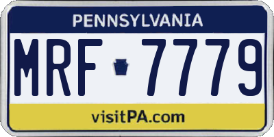 PA license plate MRF7779