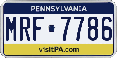 PA license plate MRF7786