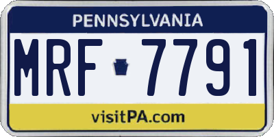 PA license plate MRF7791