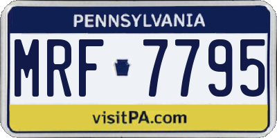 PA license plate MRF7795