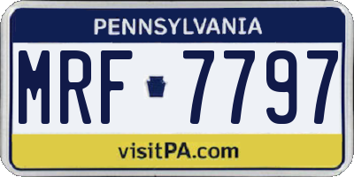 PA license plate MRF7797