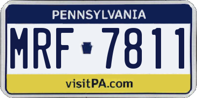 PA license plate MRF7811