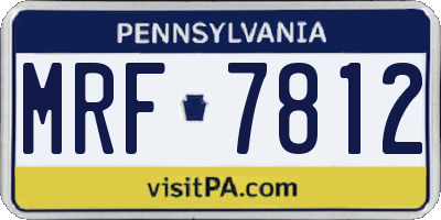 PA license plate MRF7812