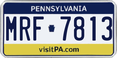 PA license plate MRF7813
