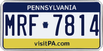 PA license plate MRF7814