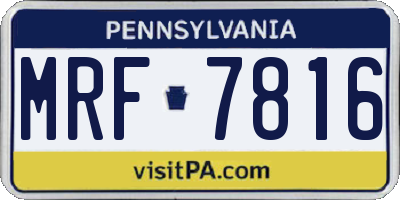 PA license plate MRF7816