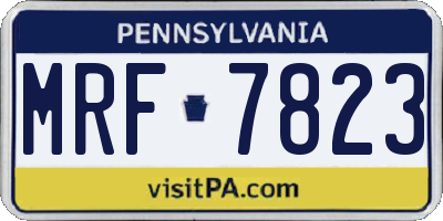 PA license plate MRF7823