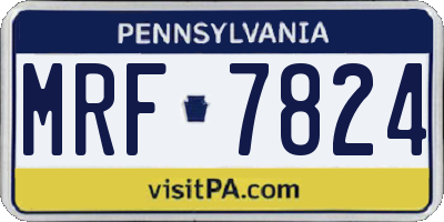 PA license plate MRF7824