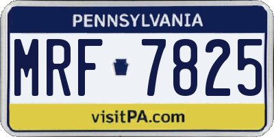 PA license plate MRF7825