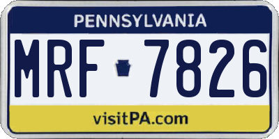 PA license plate MRF7826