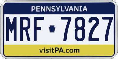 PA license plate MRF7827