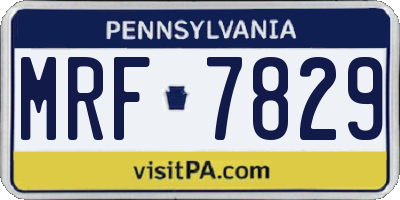 PA license plate MRF7829