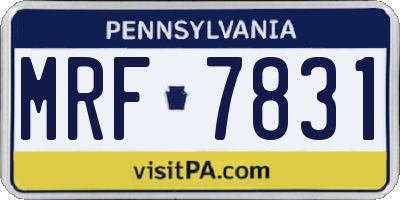 PA license plate MRF7831