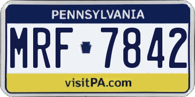 PA license plate MRF7842