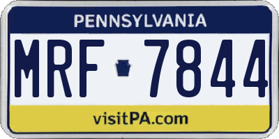 PA license plate MRF7844