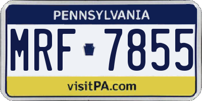 PA license plate MRF7855