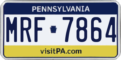 PA license plate MRF7864