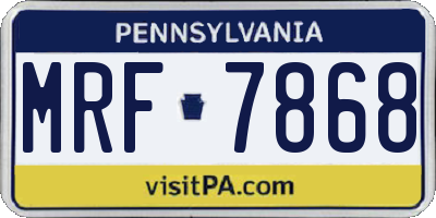 PA license plate MRF7868