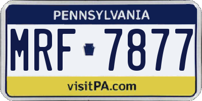 PA license plate MRF7877