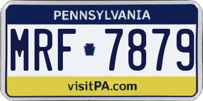 PA license plate MRF7879