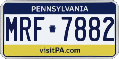 PA license plate MRF7882