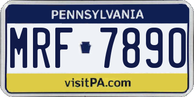 PA license plate MRF7890