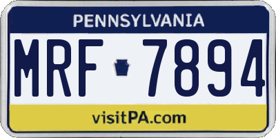 PA license plate MRF7894