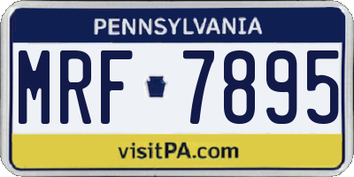 PA license plate MRF7895