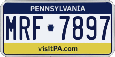 PA license plate MRF7897