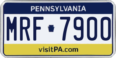 PA license plate MRF7900