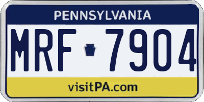 PA license plate MRF7904