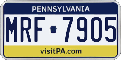PA license plate MRF7905