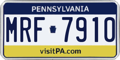 PA license plate MRF7910