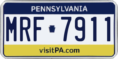 PA license plate MRF7911