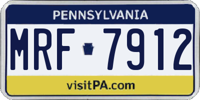 PA license plate MRF7912