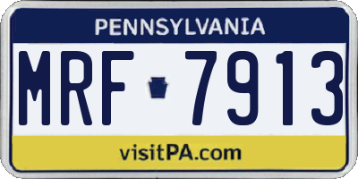 PA license plate MRF7913