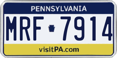 PA license plate MRF7914