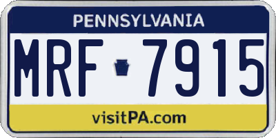 PA license plate MRF7915